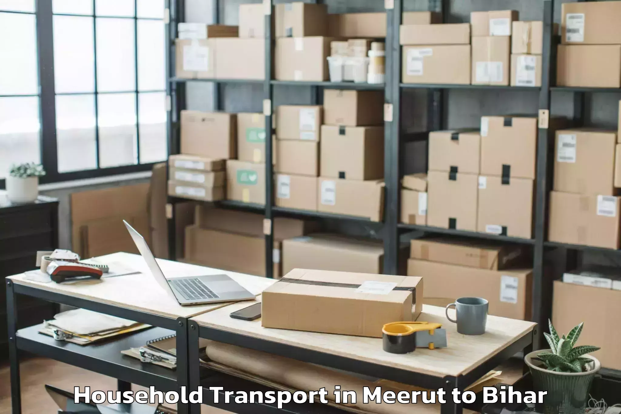 Easy Meerut to Pranpur Household Transport Booking